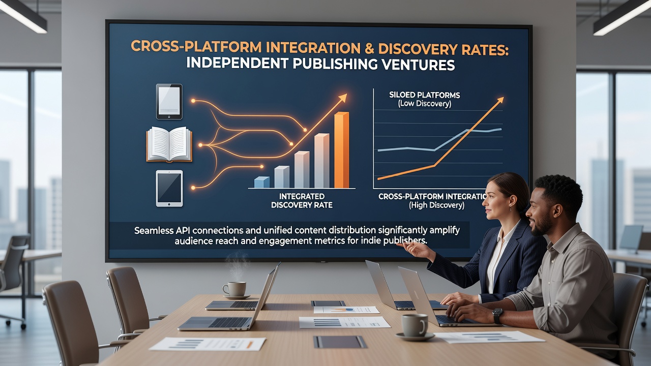 Analytics dashboard displaying discovery metrics across integrated publishing platforms