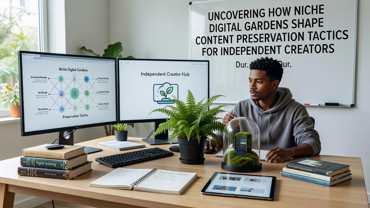 Creator workspace with multiple digital garden tools open on screen during content migration process